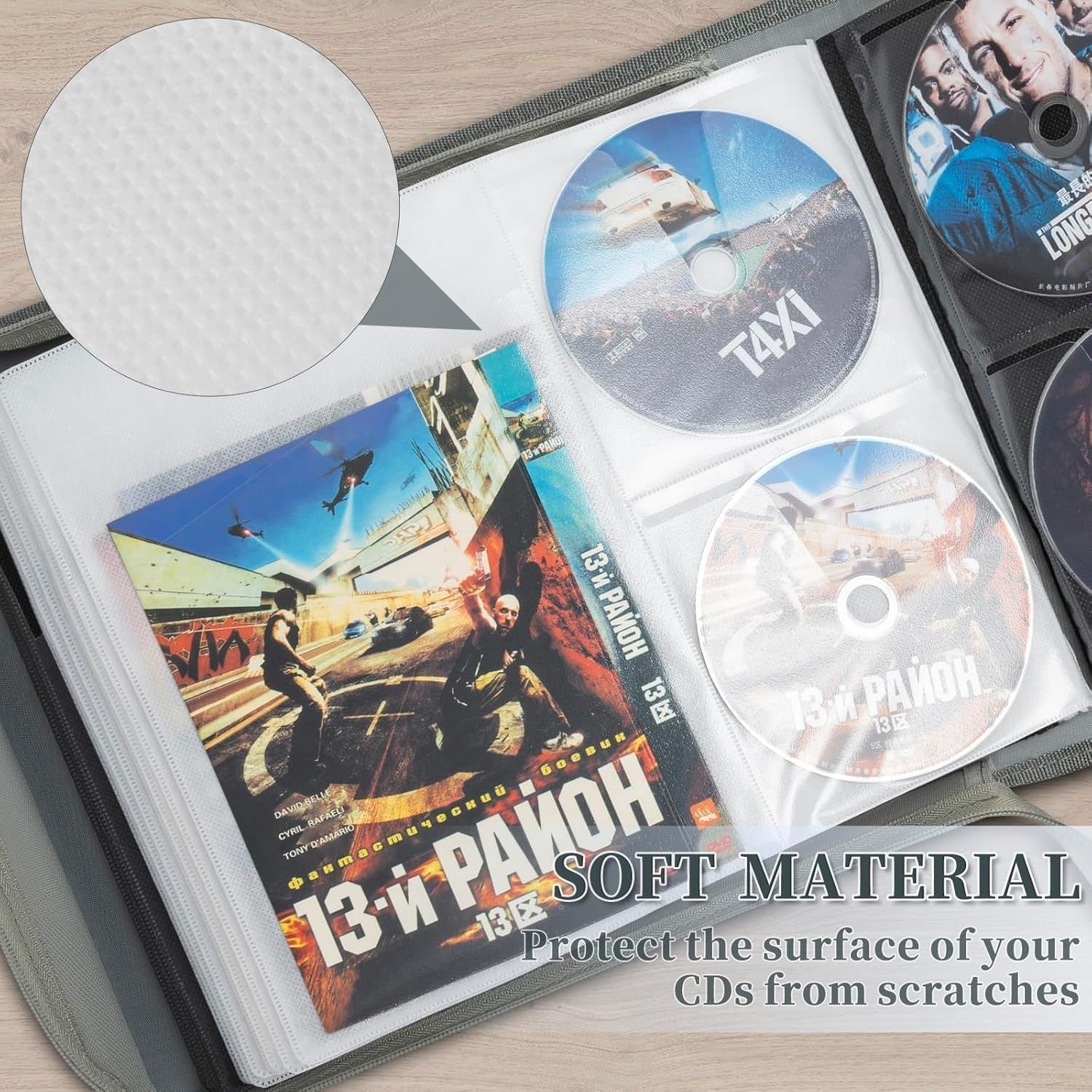 200 CD DVD Storage Wallet Organizer Case 100 Booklet Pockets Grey