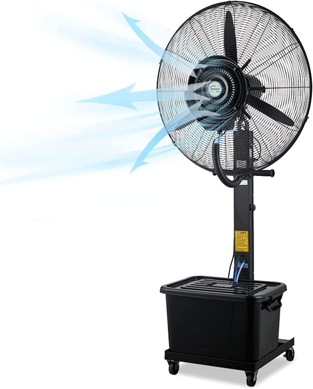 80cm Industrial Misting Fan – 43L Tank 3-Speed Outdoor Cooling Pedestal Metal