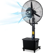 80cm Industrial Misting Fan – 43L Tank 3-Speed Outdoor Cooling Pedestal Metal