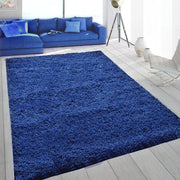 Extra Large Shaggy Rug 160x230cm 5cm Thick Soft High Pile Navy Blue Carpet