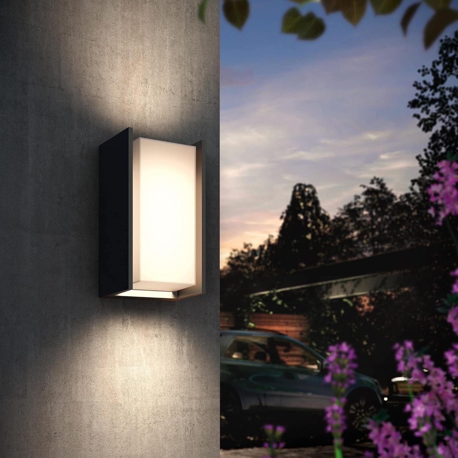 Smart Outdoor LED Wall Light with Voice Control & Motion Sensor