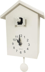 Minimalist Cuckoo Wall Clock Battery Operated Modern Pendulum 25cm