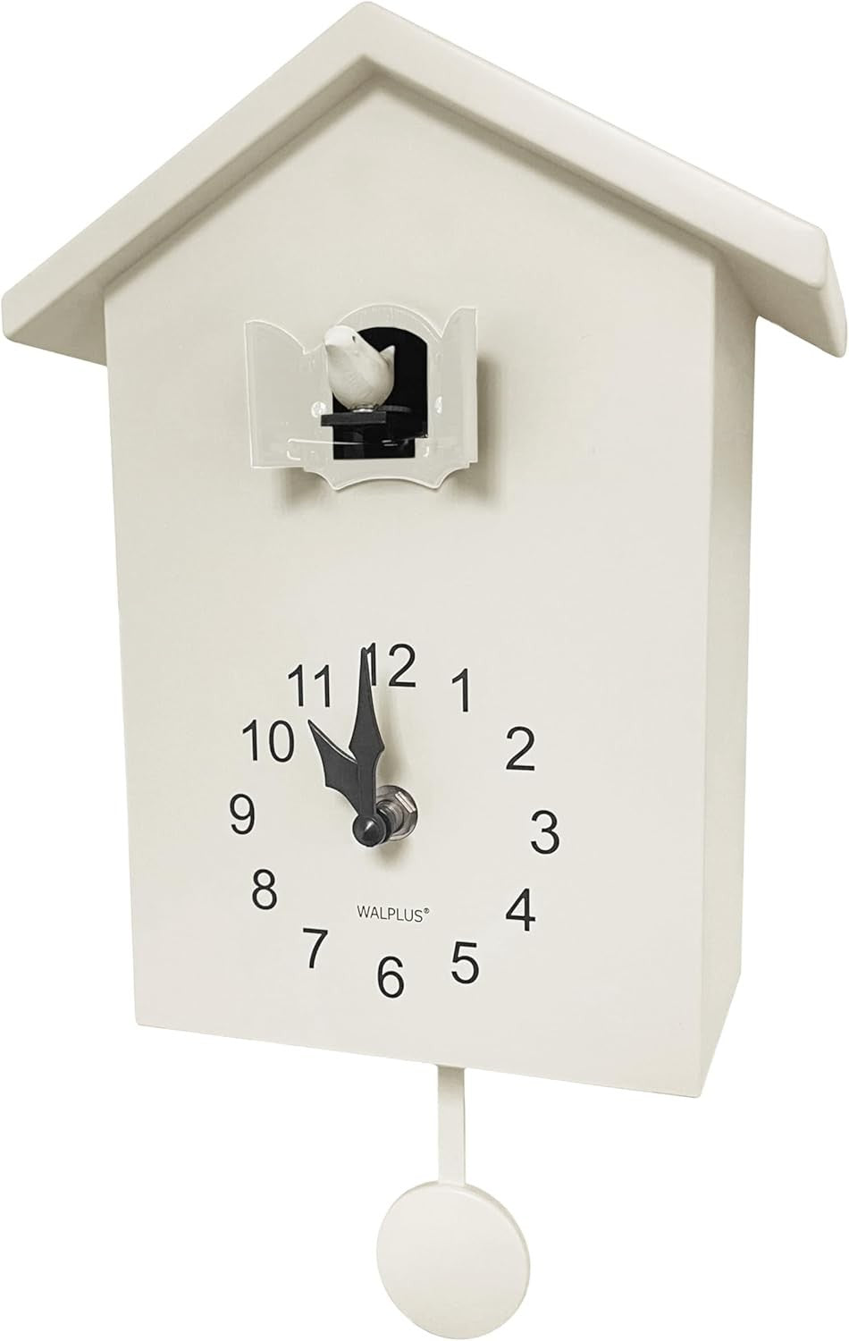 Minimalist Cuckoo Wall Clock Battery Operated Modern Pendulum 25cm