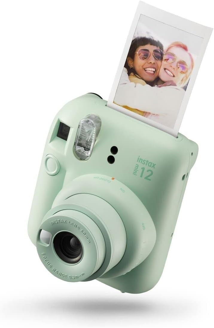 Mini Instant Camera Mint Green Selfie Mirror Auto Flash Compact Photo