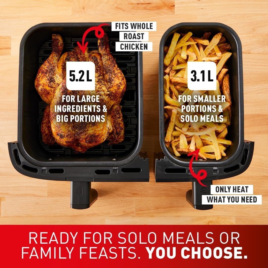 8.3 Dual Zone Air Fryer 2 Drawer Extra Crisp 8in1 Fast Healthy Cooking Dishwashr