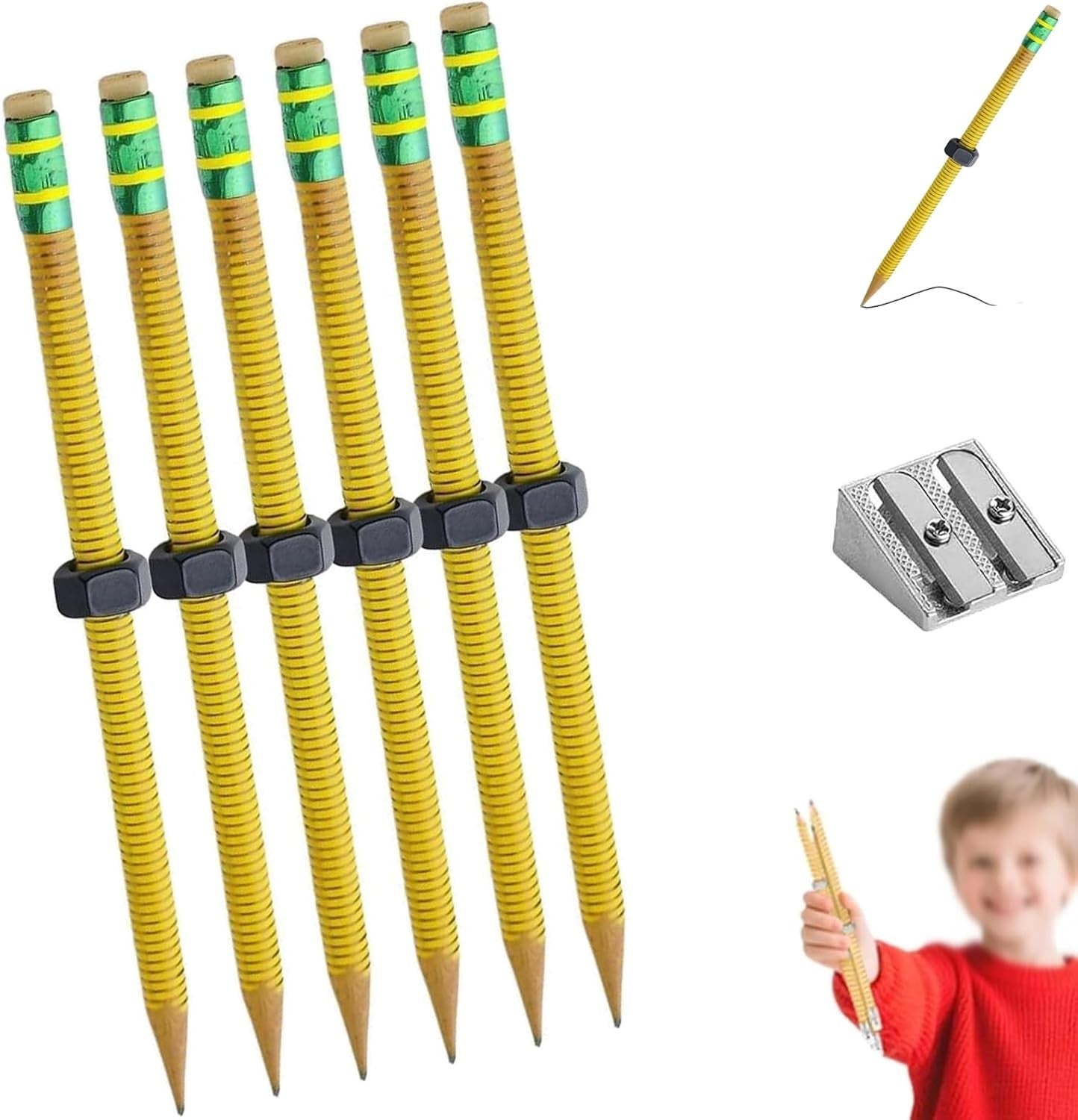 6pcs ADHD Fidget Pencil Sensory Focus Anxiety Relief Quiet Classroom