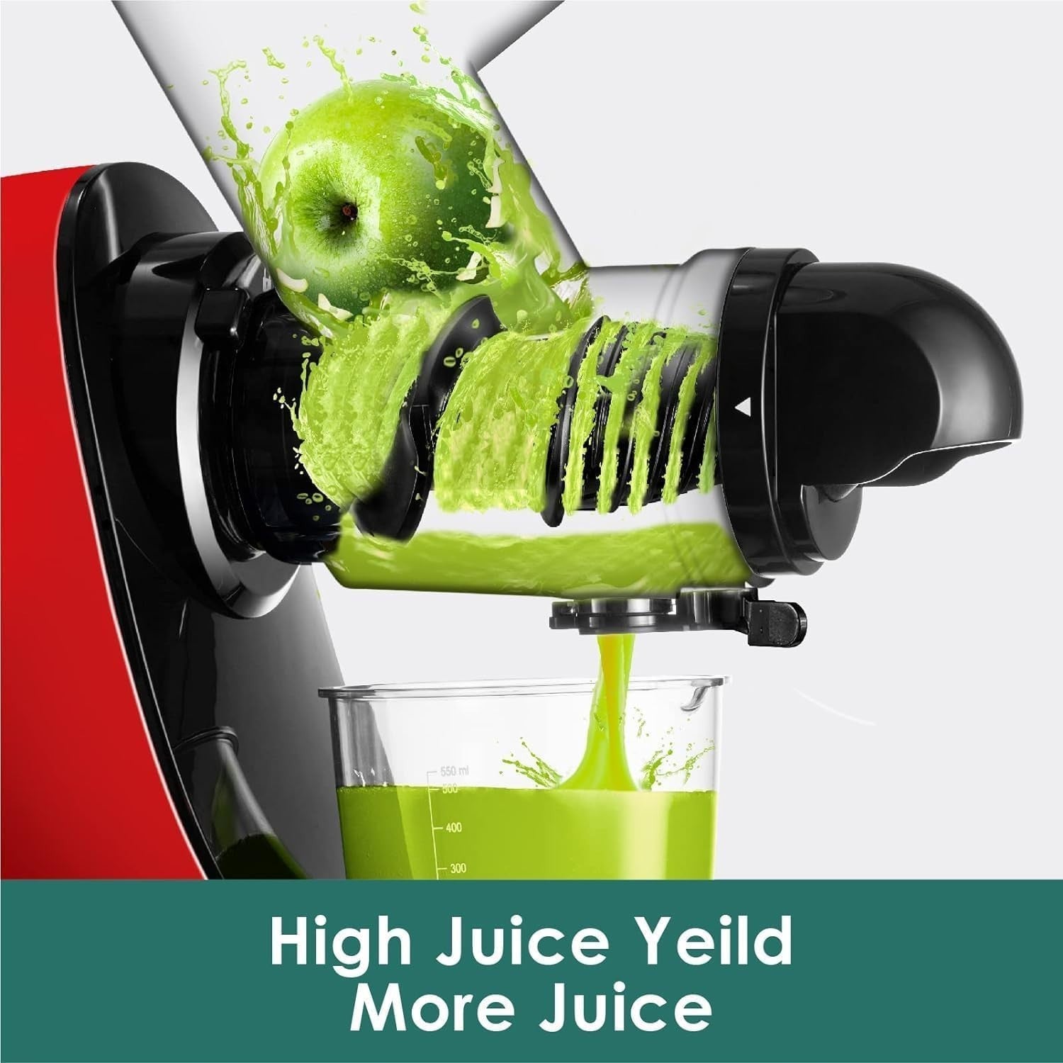 Slow Masticating Juicer Cold Press Wide Feed Chute Quiet High Yield