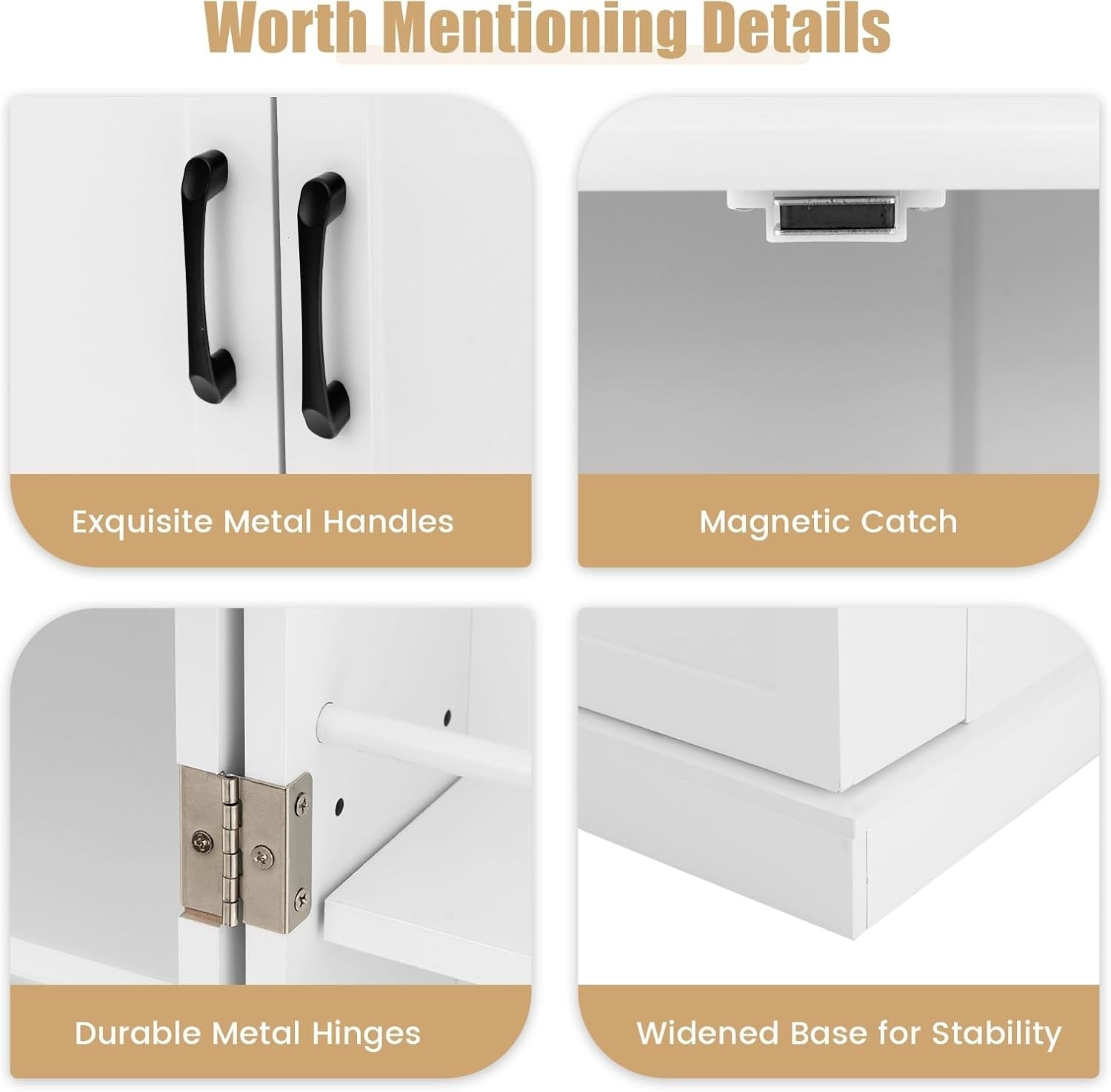 White 60x40x120cm Kitchen Cupboard Pantry Cabinet Lockable Adjustable