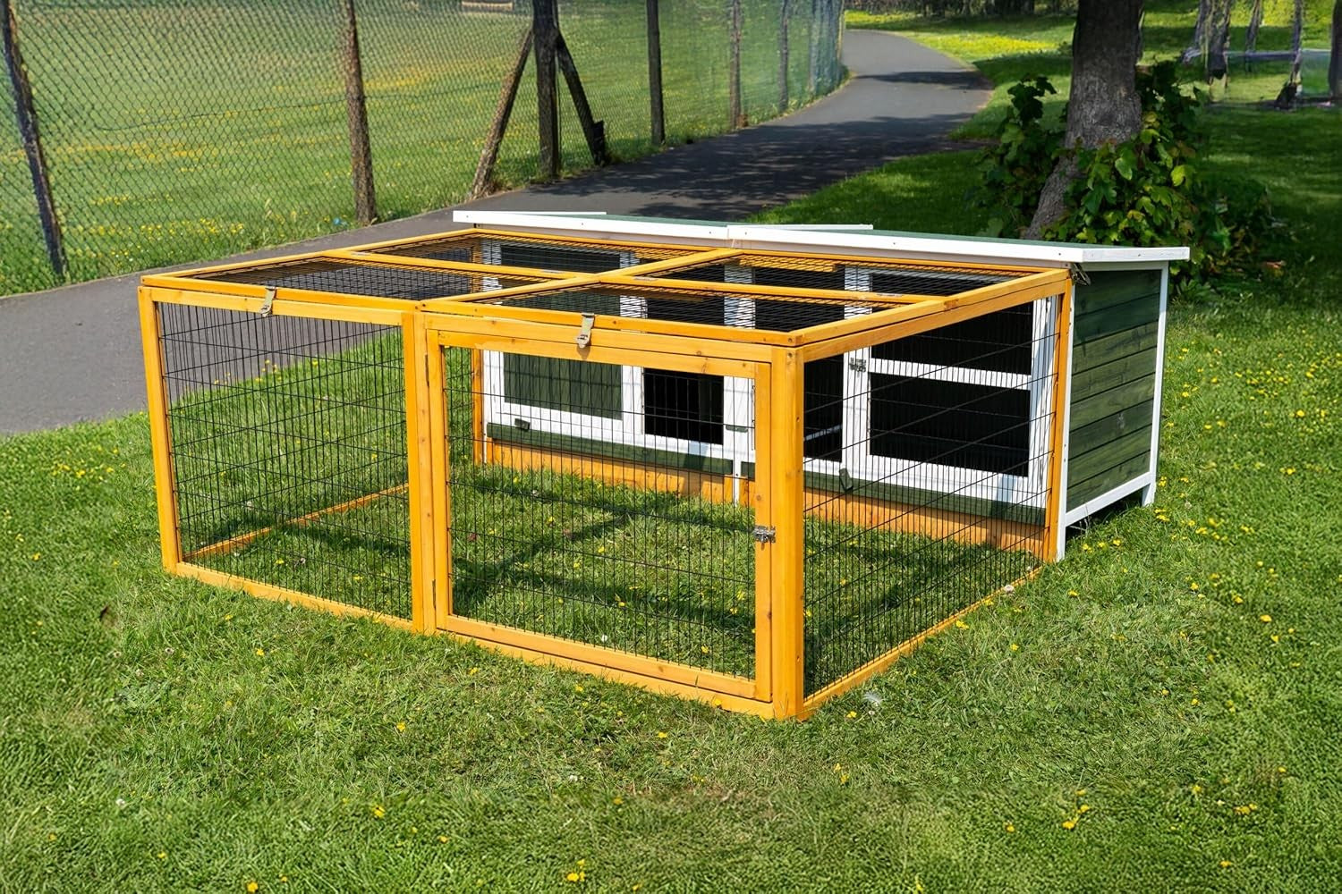 XXL Rabbit Hutch with Run Outdoor Predator Proof Large Secure Enclosure