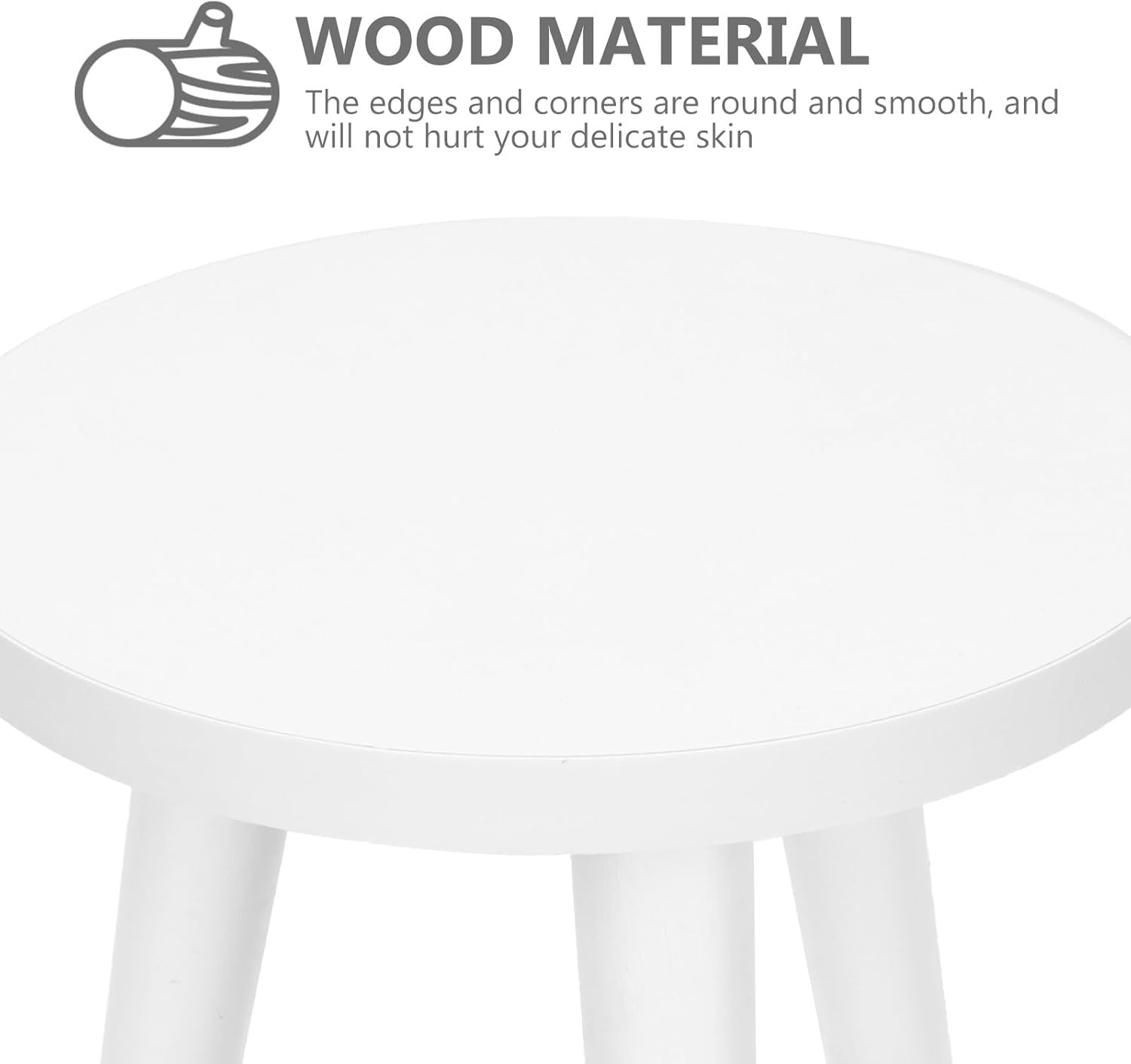 Wooden Plant Stand Indoor Flower Pot Stool Small Round Side Table White 22x20cm