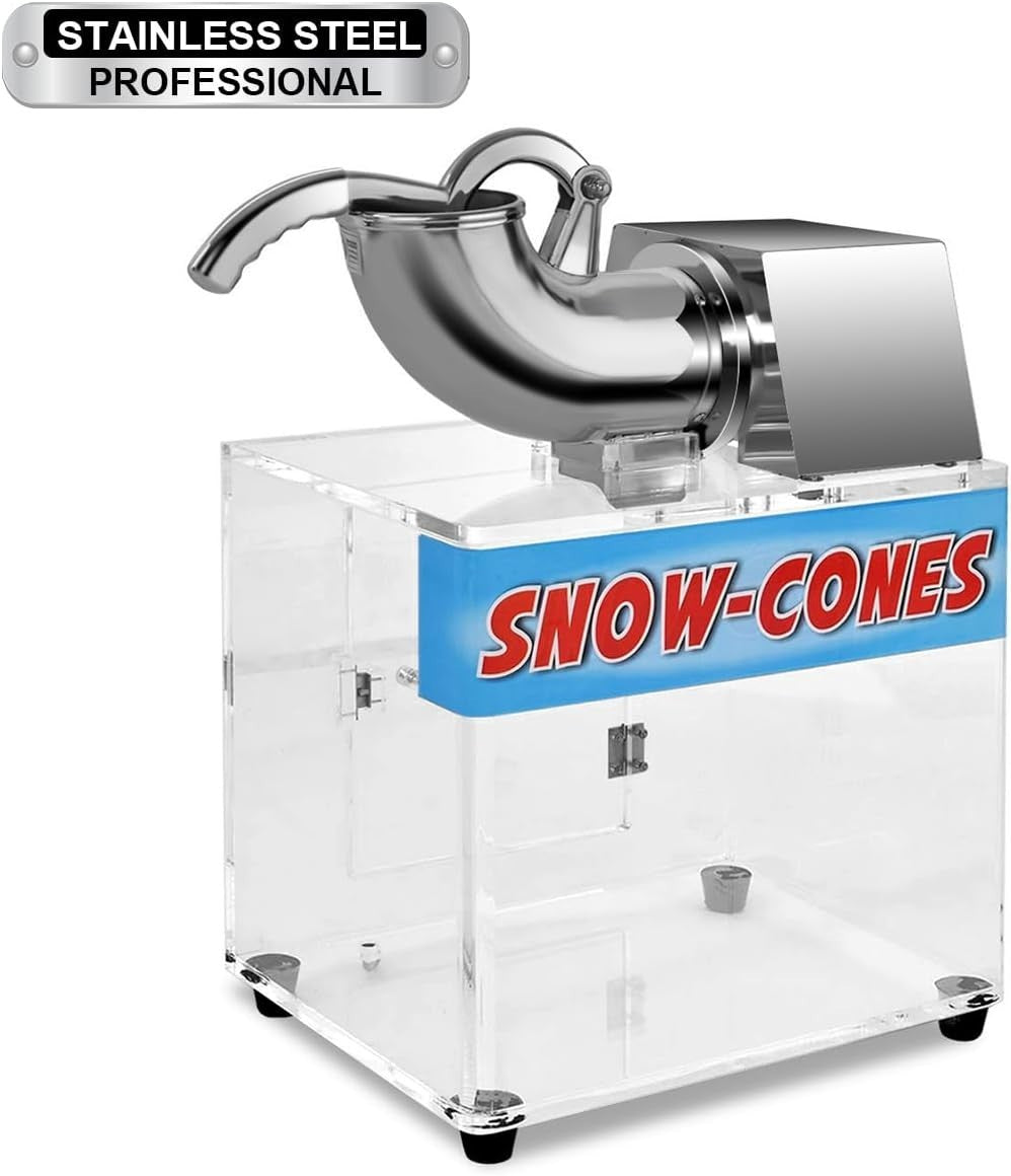 Commercial Ice Shaver Snow Cone Machine 200kg/hr Electric Ice Crusher