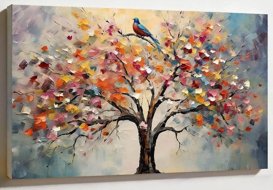 Tree of Life Canvas Wall Art 30x40cm Framed Colourful Decor