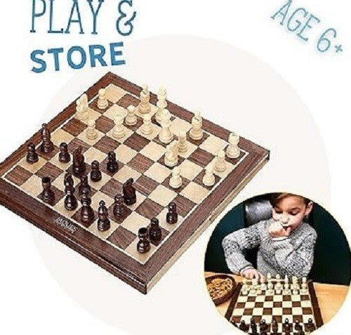 Luxury Wooden Folding Chess Set | Classic Portable Chess Board for Adults & Kids