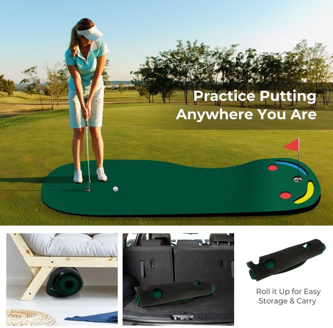 Golf Putting Mat 42" Practice Green Indoor Home Office Training Aid