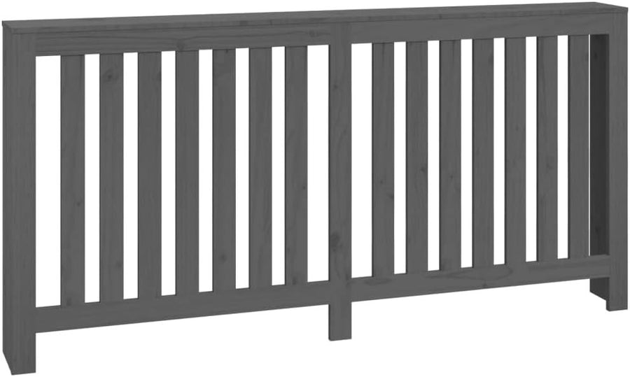 Modern Grey Solid Pine Radiator Cover 169x19x84cm – Slatted Heater Cabinet