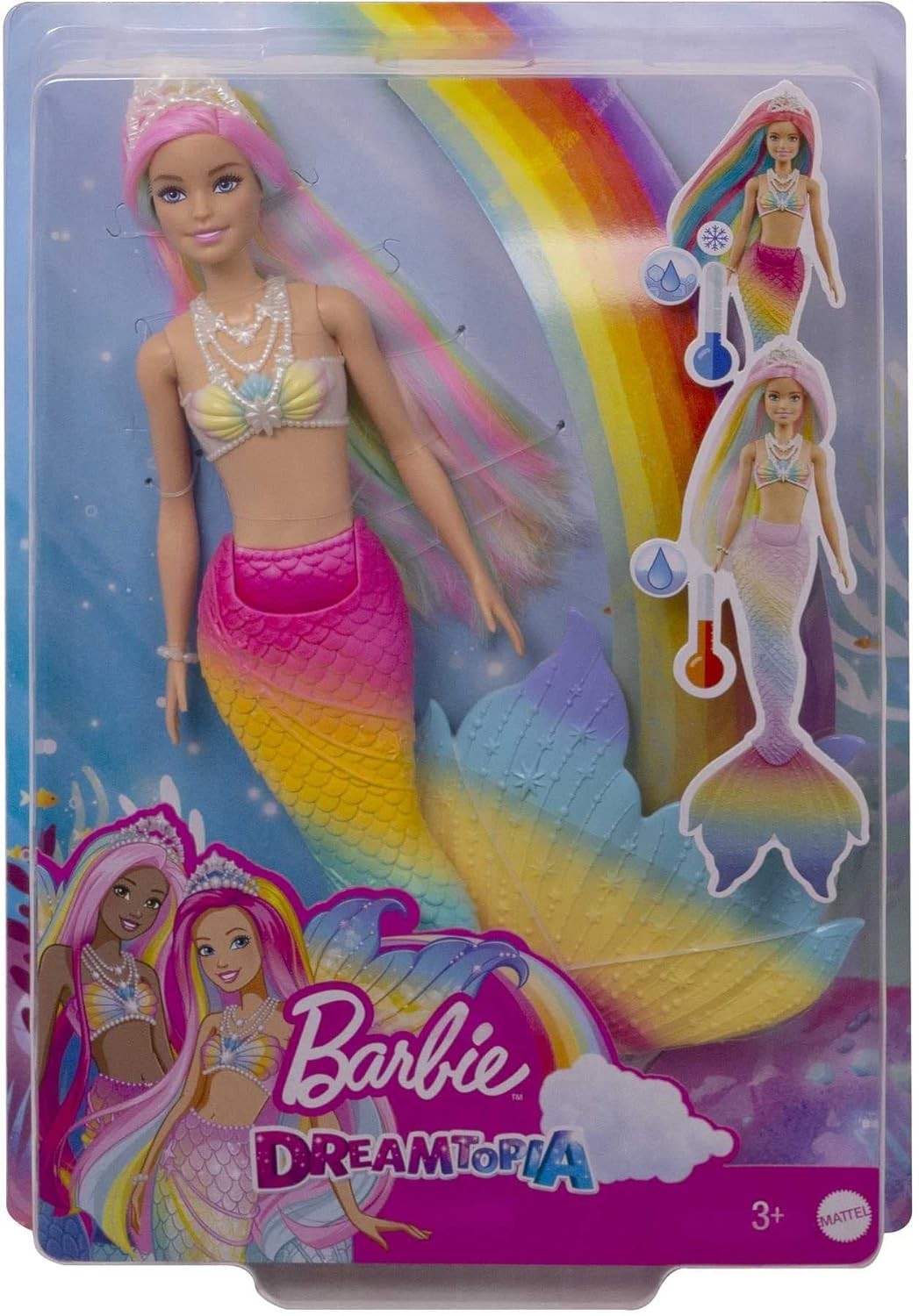Rainbow Mermaid Doll Water Color Change Hair Tail Bath Toy