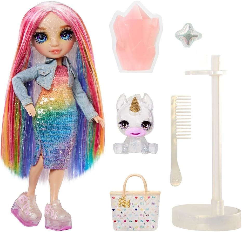 Rainbow Fashion Doll with Sparkle Slime Magical Pet Accessories 28cm