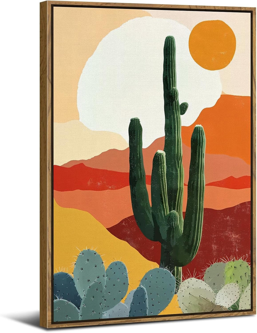 Framed Boho Canvas Wall Art 30x40cm Sunset Desert Print
