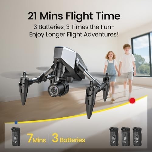 Mini 1080P HD Camera Drone with 3 Batteries, Optical Flow & 3D Flip