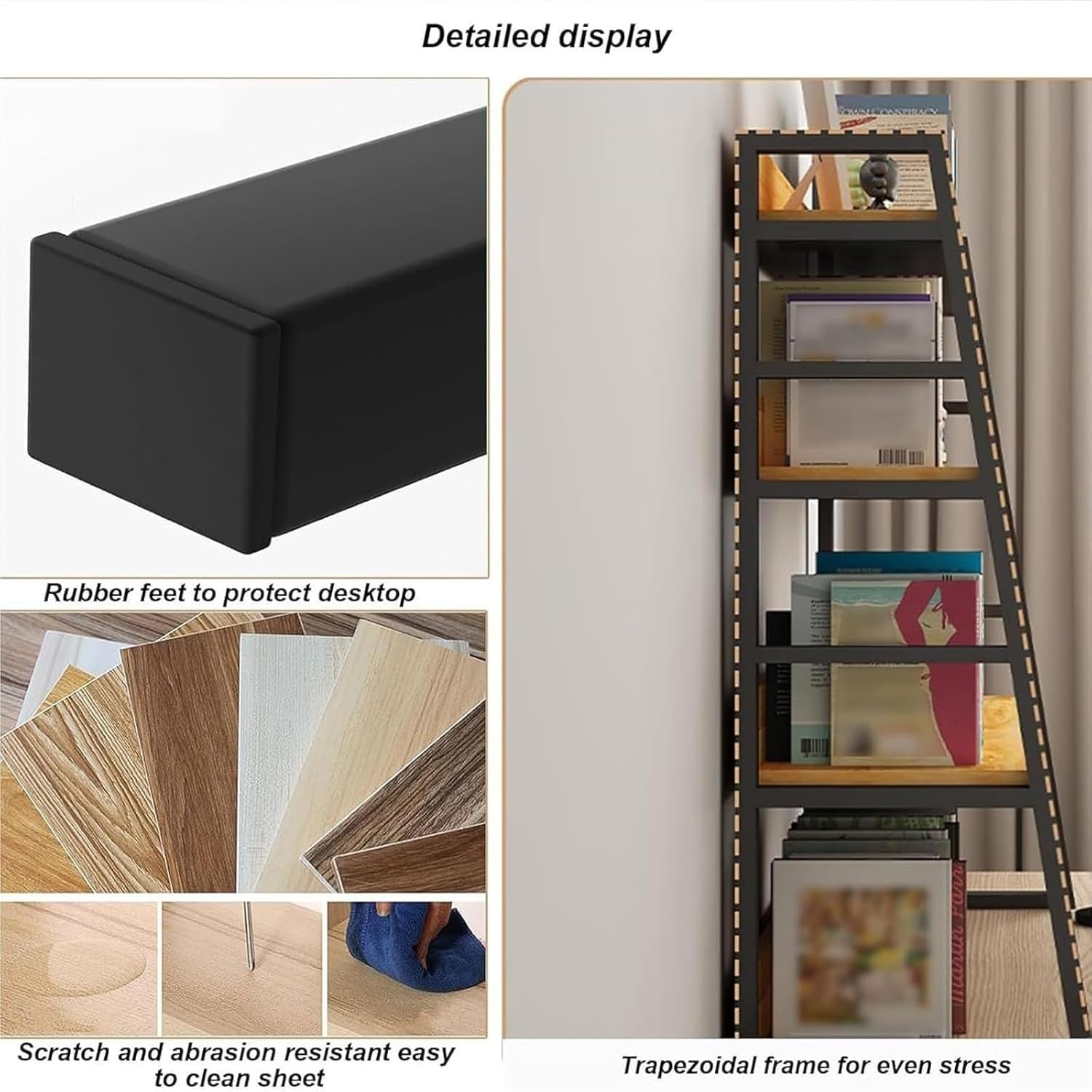 2-Tier Desktop Hutch Shelf Metal/MDF Storage Rack Organizer 75cm for Home Office