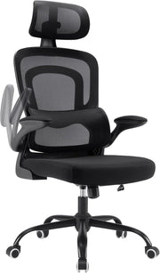 Ergonomic Mesh Office Chair Lumbar Support Flip-Up Arms Adjustable Desk Computer
