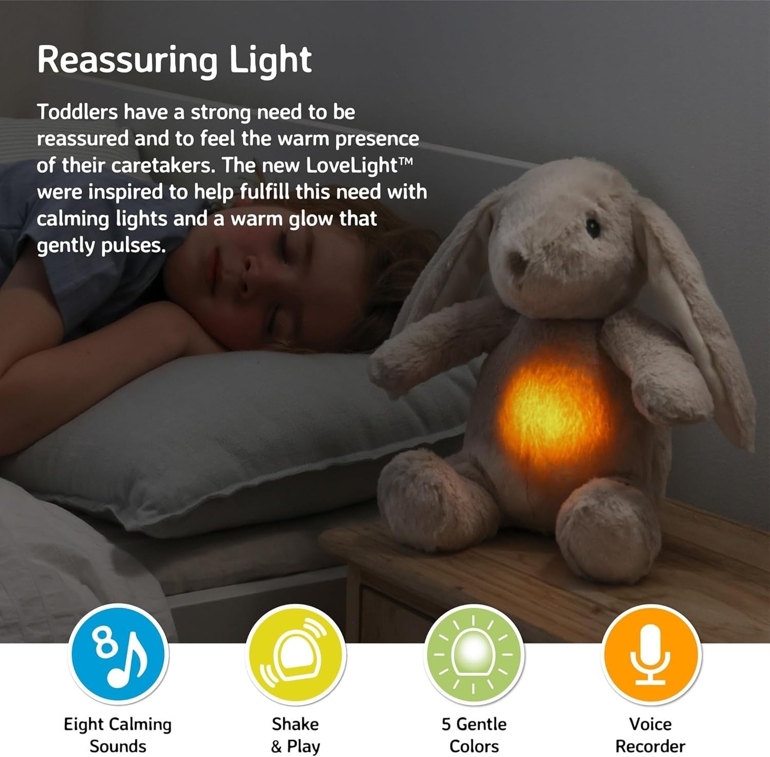 Billy Bunny Baby Night Light White Noise Machine 8 Sounds Timer