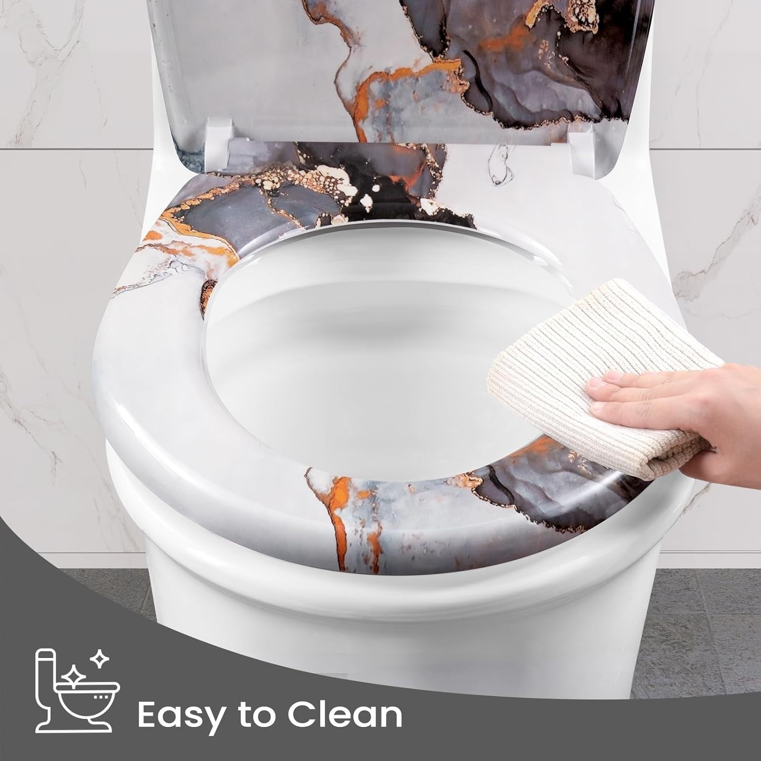 O-Shaped Toilet Seat Soft Close Quick Release Duroplast Adjustable Hinges 175kg