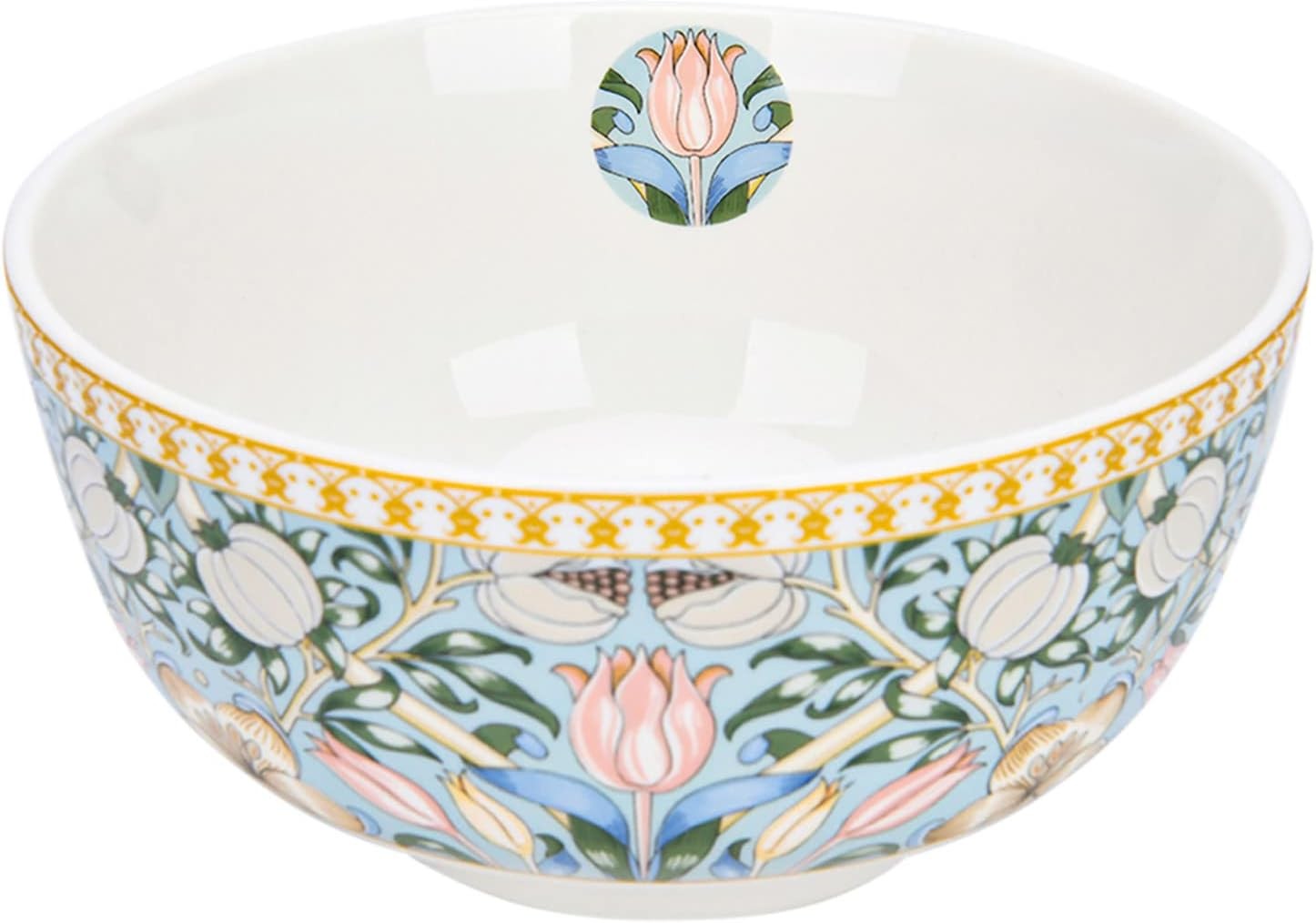 24pc Bone China Dinner Set Tropical Plates Bowls Mugs Gift Box Service for 6