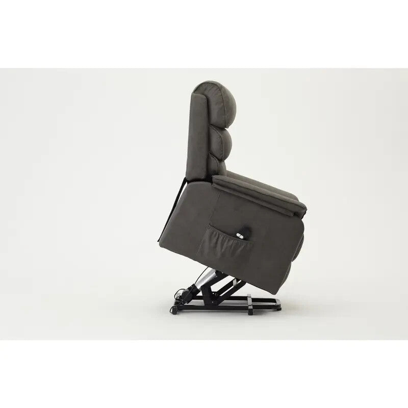 Electric Riser Recliner Chair Lift Tilt Armchair Dark Grey Air Leather