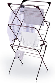 3 Tier Clothes Airer 14m Folding Laundry Drying Rack Indoor Compact Black