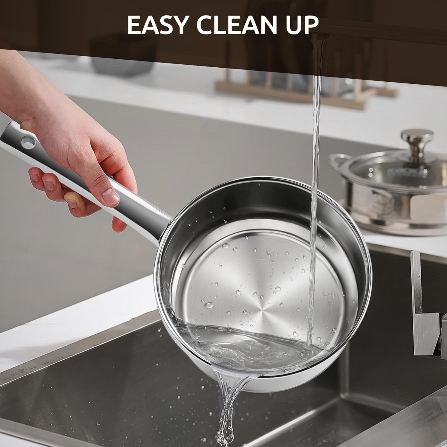 14Pcs Stainless Steel Cookware Set Pots and Pans Induction with Glass Lids