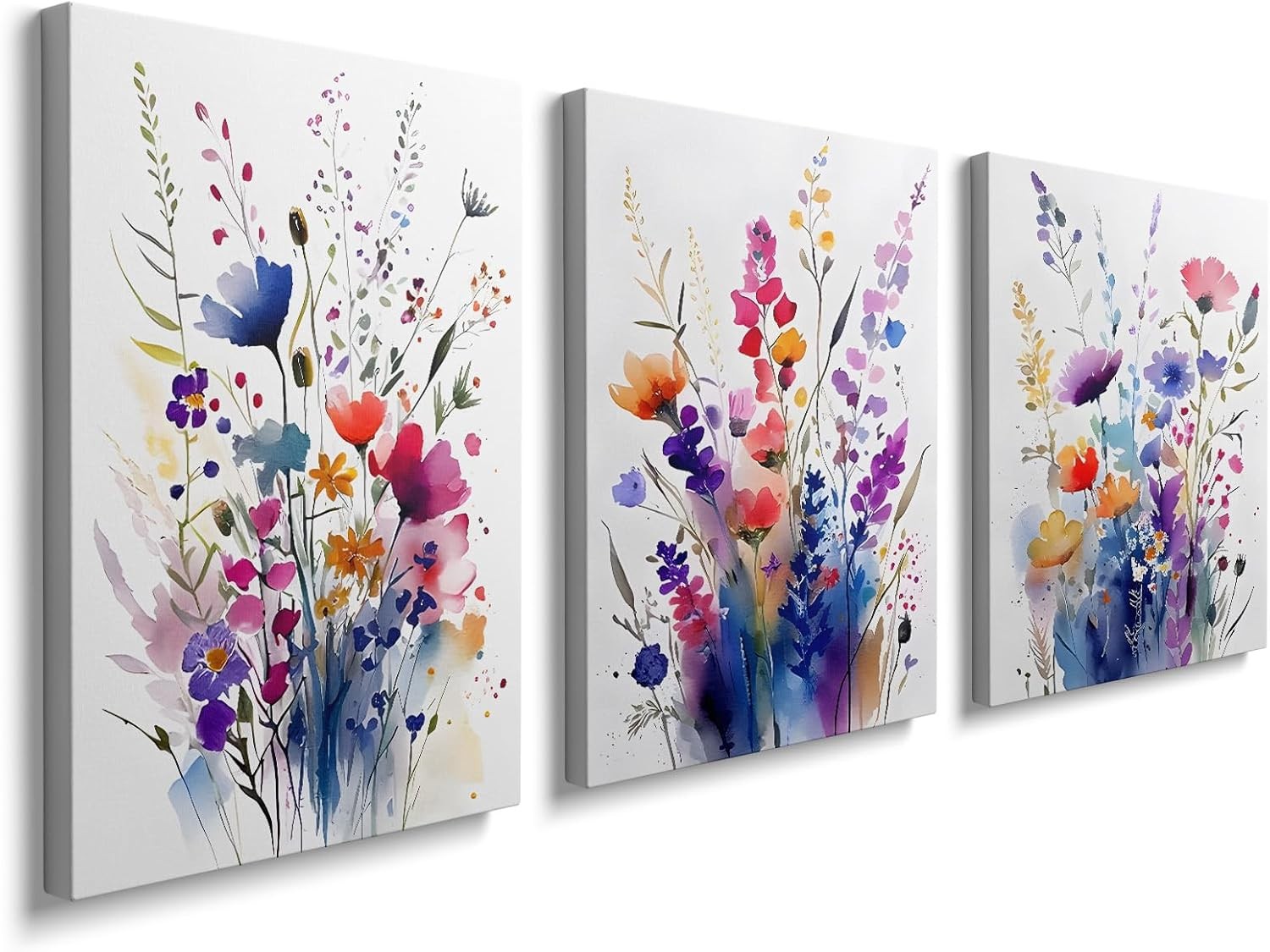 Floral Canvas Wall Art 12x16in Framed Colourful Flower Print
