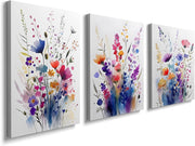 Floral Canvas Wall Art 12x16in Framed Colourful Flower Print