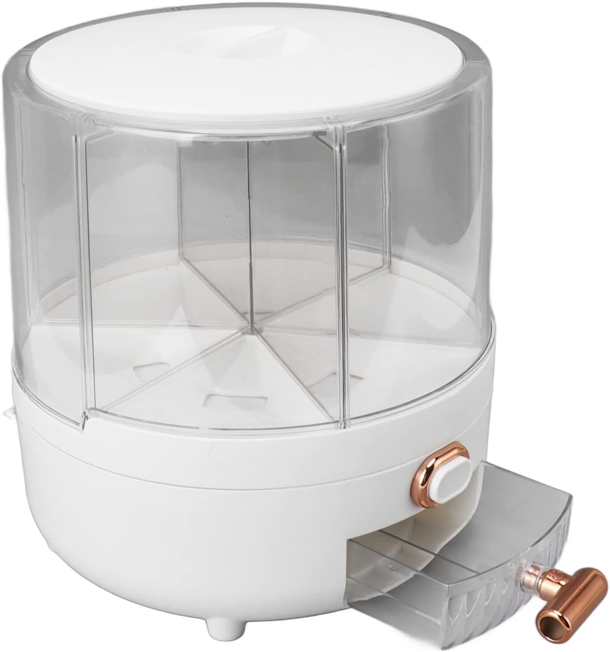 360° Rotating Rice Grain Dispenser Transparent Storage Container