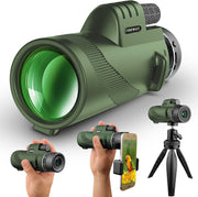 12X50 High Power Monocular FMC BAK4 HD Lens w/ Tripod & Phone Holder
