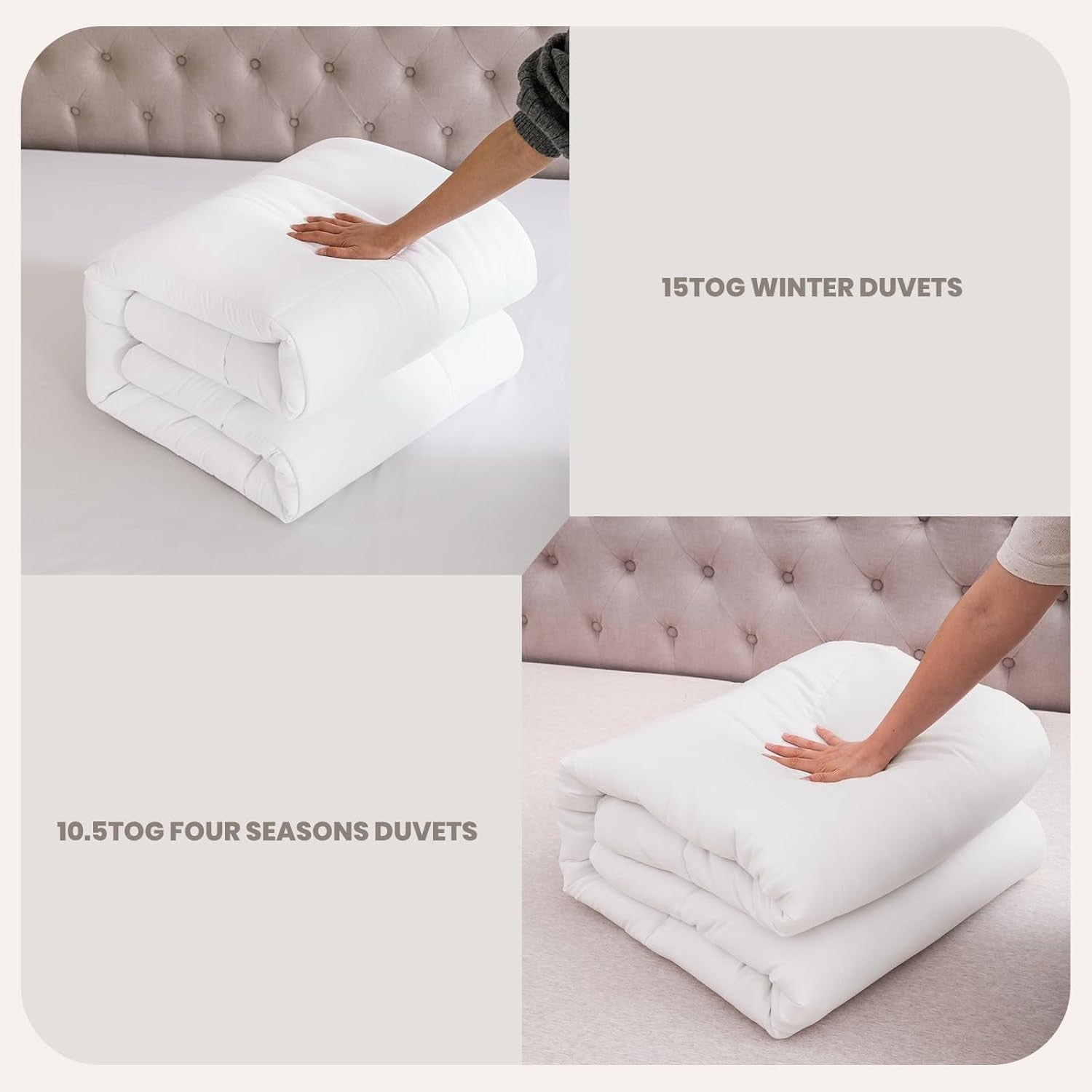 Soft All-Season Single Duvet 15 Tog 135x200cm Warm Quilt with Ties