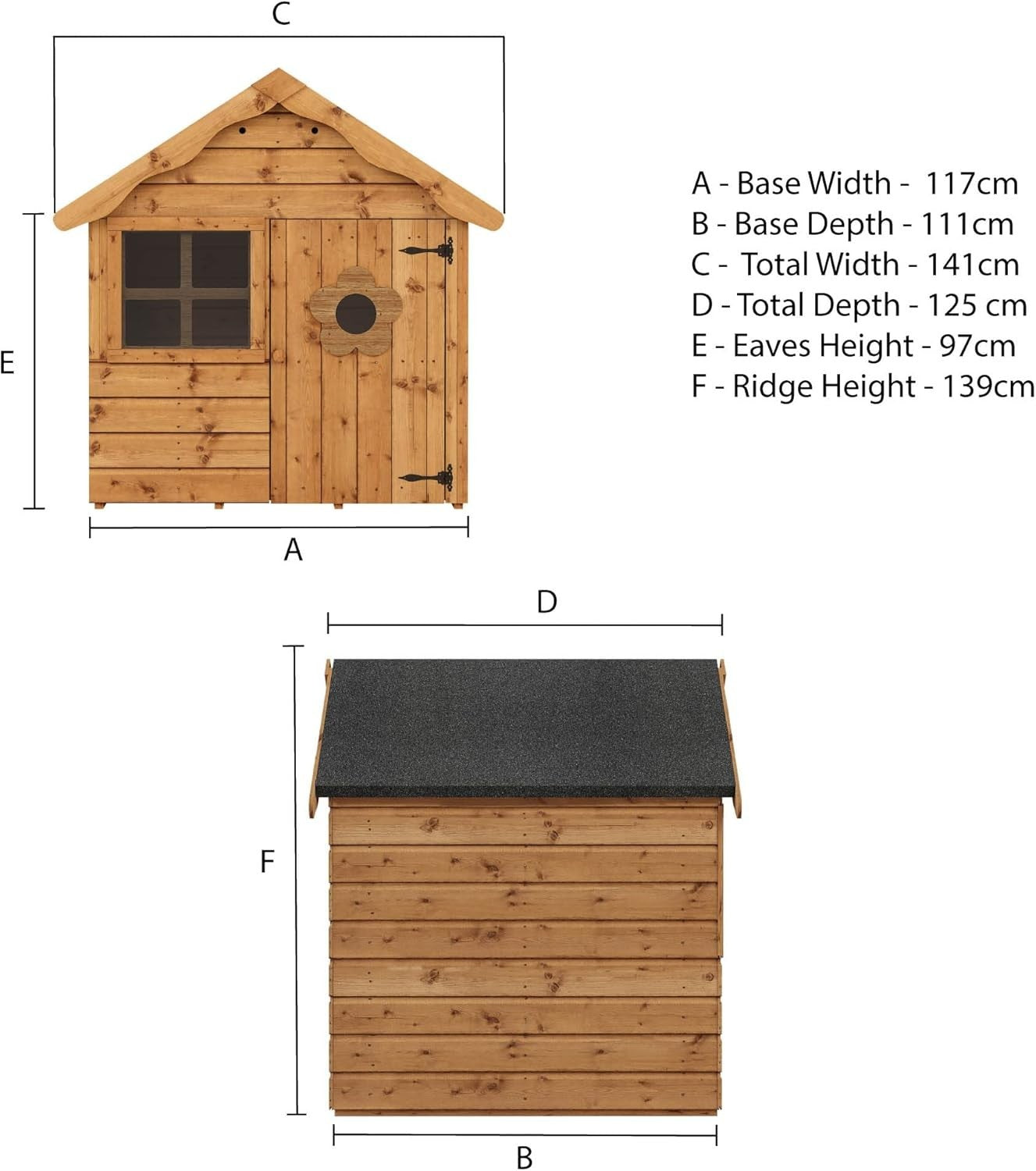 4x4 Wooden Kids Playhouse Shiplap Garden Wendy House Tongue Groove