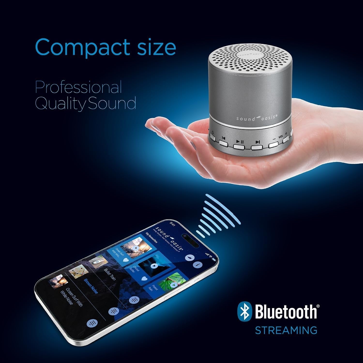 Portable White Noise Machine & Bluetooth Speaker – Sleep Sound Therapy, Travel-F