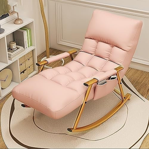 Ergonomic Reclining Rocking Chair with High Backrest & Padded Comfort Seat