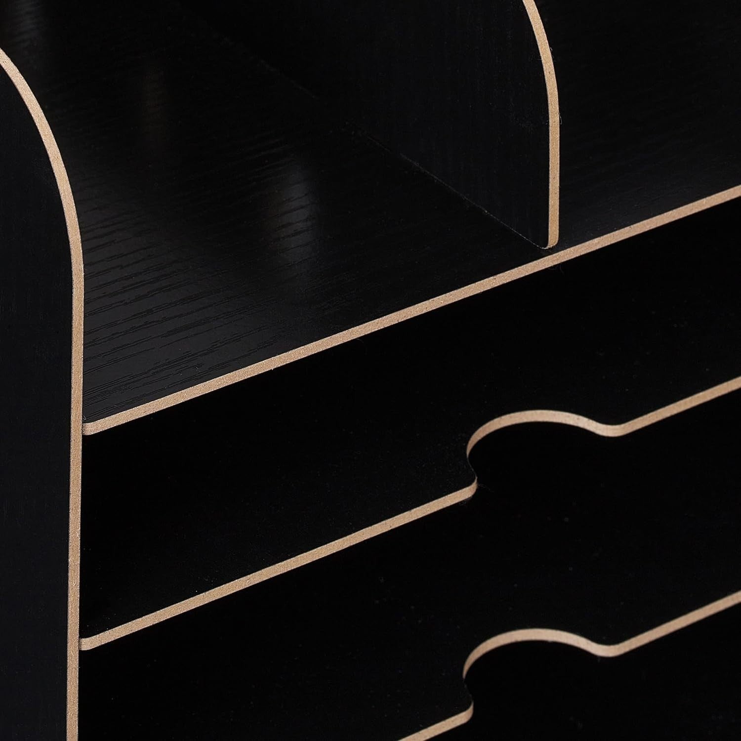 12-Compartment Desk Organiser with A4 Document Tray – Black Office Storage
