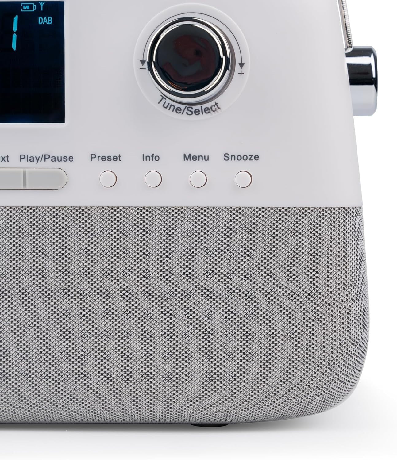 Portable DAB+/FM Retro Radio with Bluetooth, USB, AUX & Alarm – White