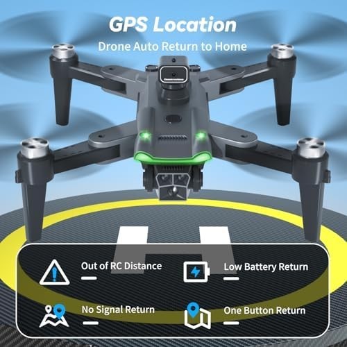 4K GPS Drone w/ 3 Cameras 5G WiFi 60Min Flight Brushless Motor Follow Me
