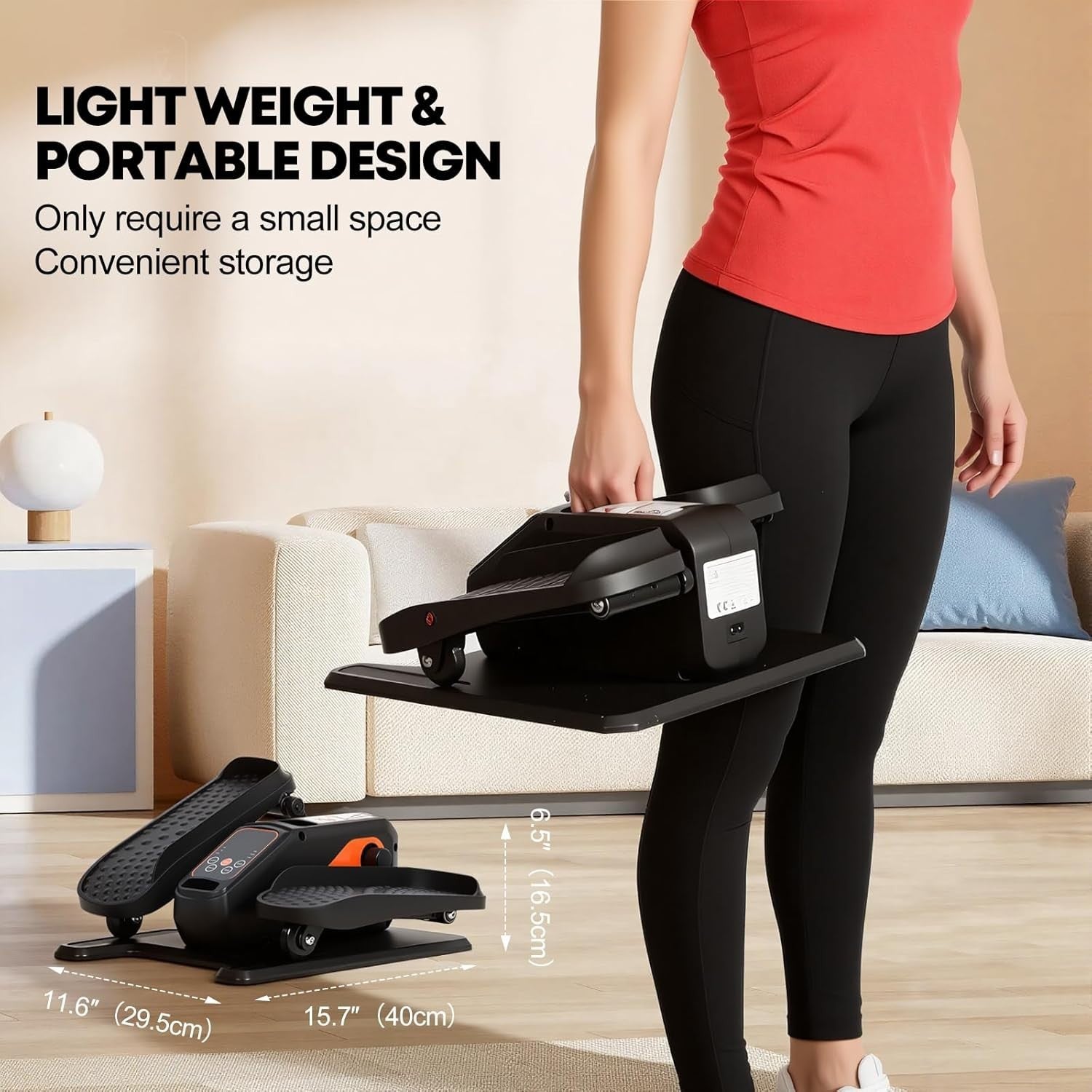 Under Desk Elliptical Machine, 12-Speed Seated Pedal Exerciser, Remote & LCD