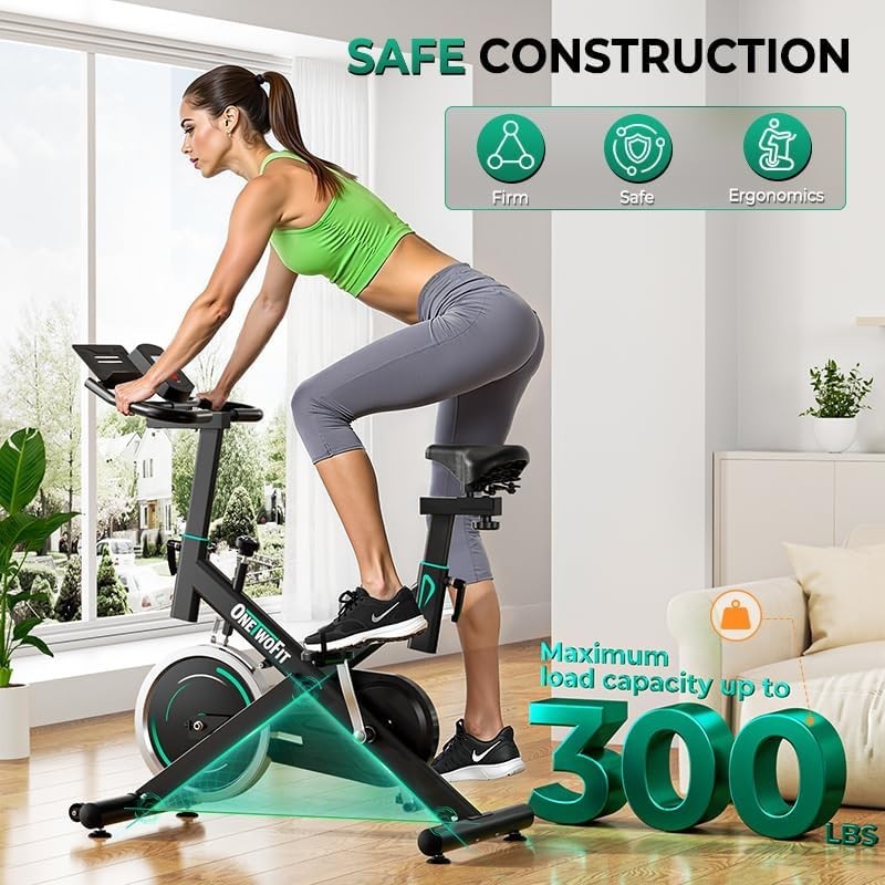 Magnetic Spin Bike w/ 0–100% Resistance, LCD Display, Tablet Stand 160kg Cap