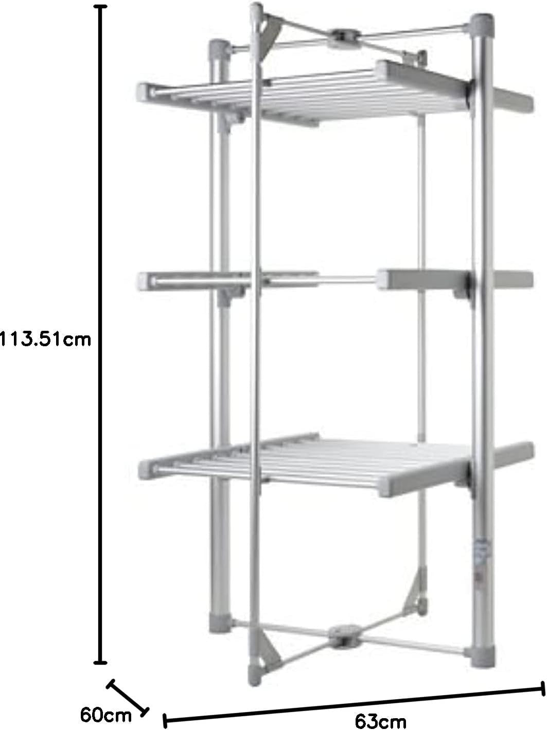 Mini Electric Heated Clothes Airer 3 Tier Folding Indoor Drying Rack