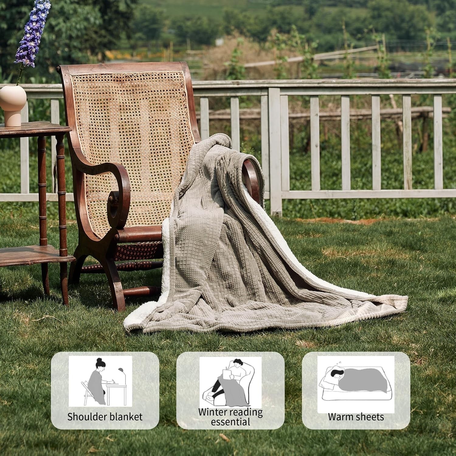 Electric Heated Throw Blanket 130x180cm 9 Heat Timer Auto Washable