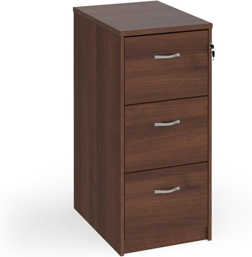 Walnut Executive Filing Cabinet 3 Drawer Lockable Tall Office Storage