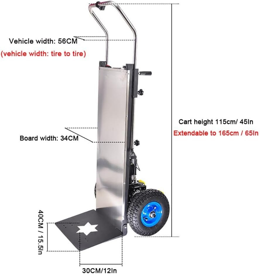Electric Stair Climbing Hand Truck 400kg Load w/ 1200W Motor & Telescopic Handle