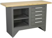 Heavy Duty Workbench 5 Drawer 1372x508mm Ball Bearing Runners 250kg