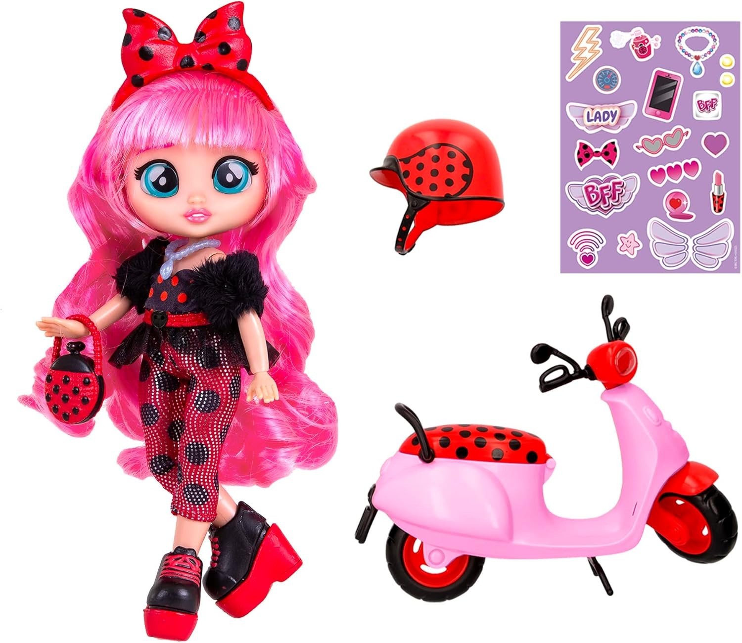 BFF Fashion Doll Scooter Playset 10 Accessories Storage Toy 3+